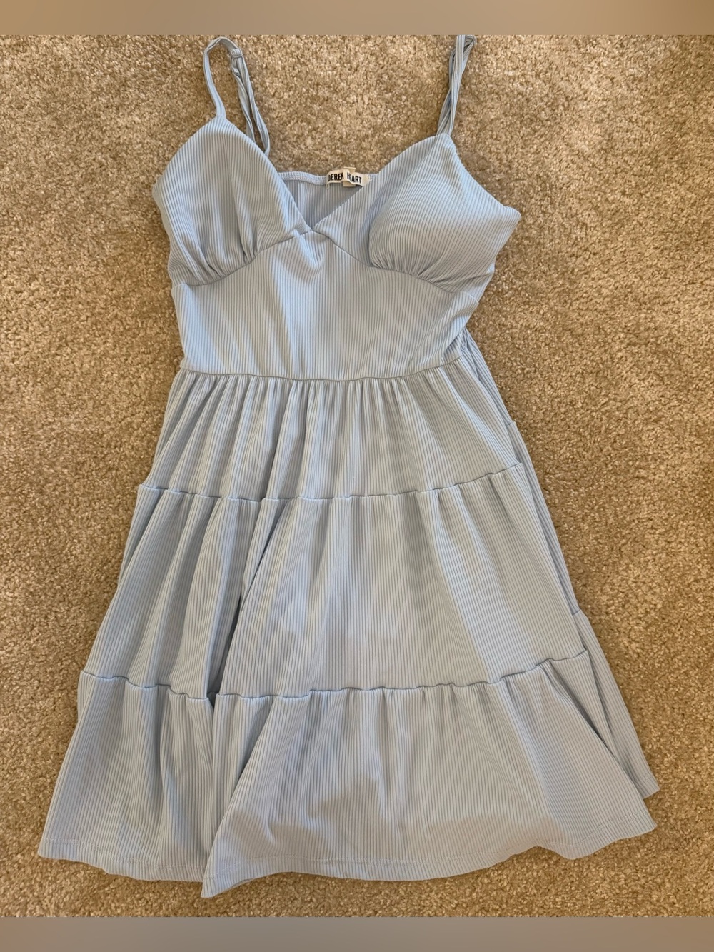 Pastel blue mini dress with bra padding